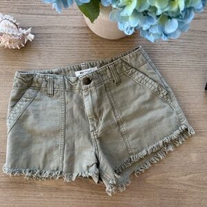 Ripcurl Cargo Olive Green Frayed Hem Women's Shorts
